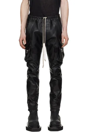 Rick Owens Black Mastodon Leather Pants