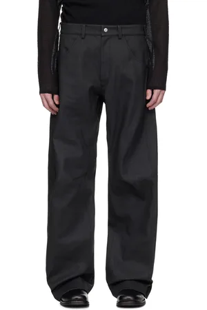 Omar Afridi Black Knee Darted Flare Coated Jeans