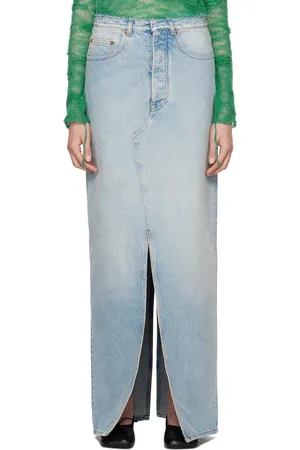 Maison Margiela Blue Slit Denim Maxi Skirt