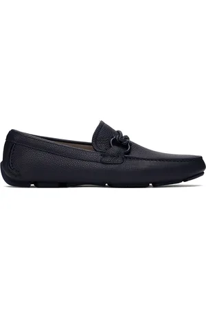Salvatore Ferragamo Navy Driver Loafers