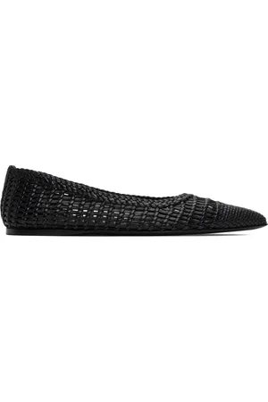 GABRIELA HEARST Black Aurora Braided Ballerina Flats
