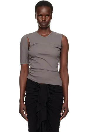 CHRISTOPHER ESBER Gray Contorsion Rib Tank Top