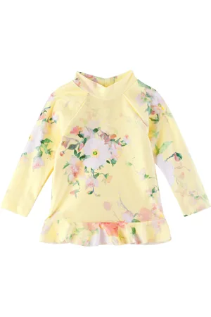 ZIMMERMANN Kids Yellow Everley Frill Rash Guard