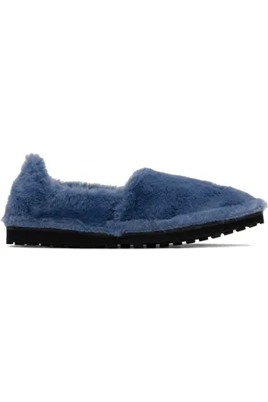 Marni Blue Faux-Fur Loafers