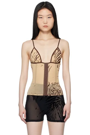 Poster Girl Beige Doll Triangle Zebra Print Camisole