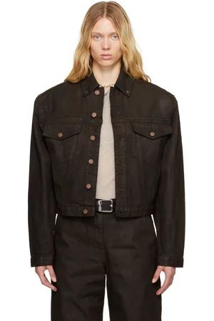 Entire Studios Brown Shrunken Denim Jacket