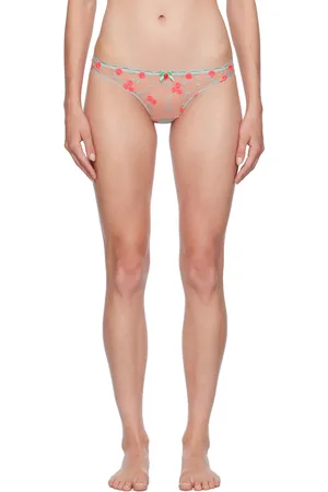 FLEUR DU MAL Multicolor Rose & Vine Thong