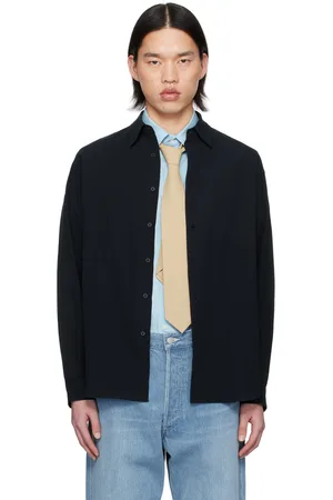 Auralee Navy Viyella Shirt