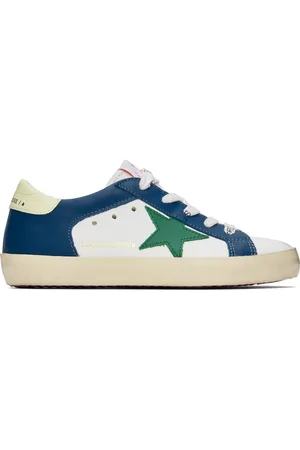 BONPOINT Kids White & Blue Golden Goose Edition Basket Scratch Sneakers