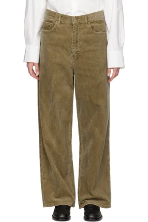 Auralee Khaki Finx Corduroy Wide 5P Trousers