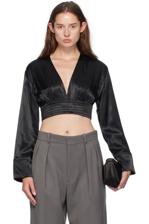 Alexander Wang Black Cropped Blouse