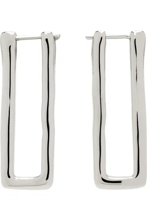 Jil Sander Silver Long Angular Earrings