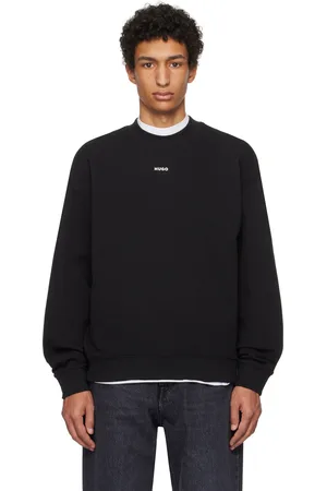 HUGO BOSS Black Cotton-Terry Logo Sweatshirt