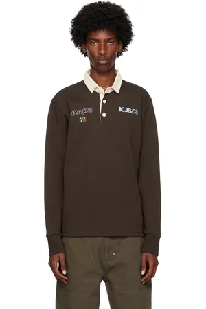 Kijun Brown Embroidered Polo