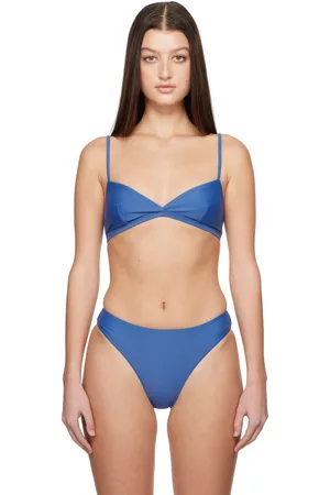 MATTEAU Blue Tri Crop Bikini Top