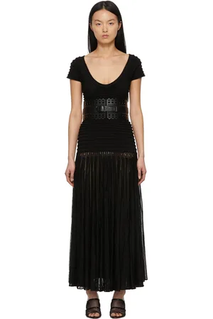 Alaïa Black Ottoman Knit Long Dress