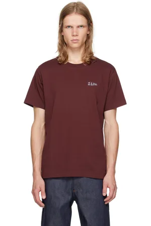 A.P.C. Burgundy Logo-Printed T-Shirt