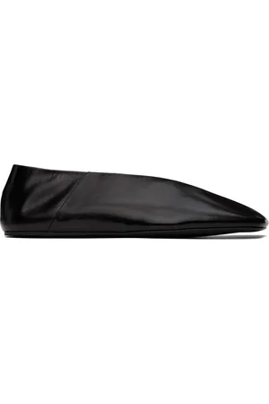Jil Sander Black Leather Ballerina Flats