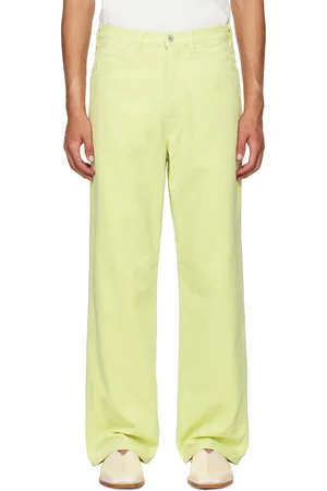 Auralee Green Washed Canvas Trousers