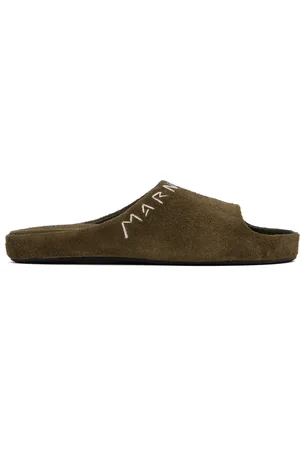 Marni Khaki Suede Fusslide Sandals