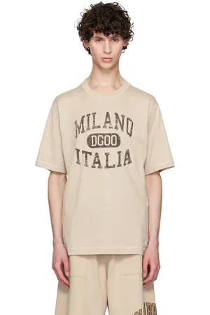 Dolce & Gabbana Beige DG Logo Print T-Shirt