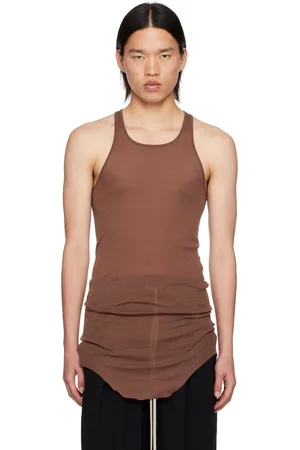 Rick Owens Brown Porterville Basic Rib Tank Top