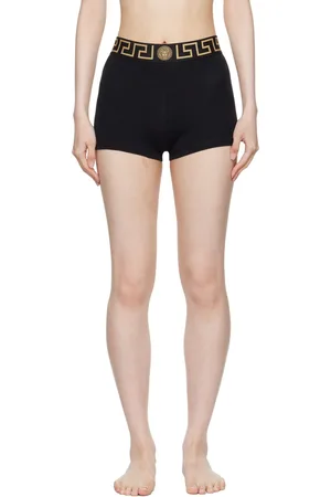 VERSACE Black Greca Border Boy Shorts