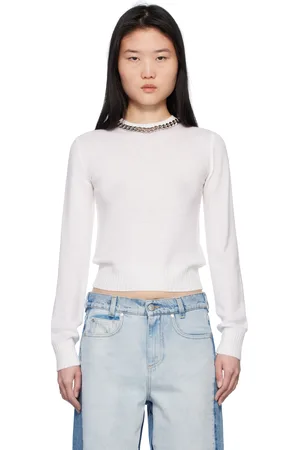 Stella McCartney Off-White Falabella Chain Fine-Knit Sweater