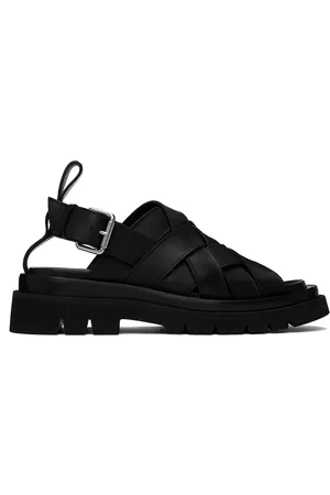 Bottega Veneta Black Lug Sandals
