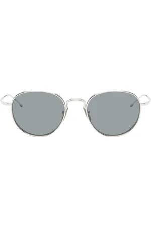 Thom Browne Silver Titanium Round Sunglasses