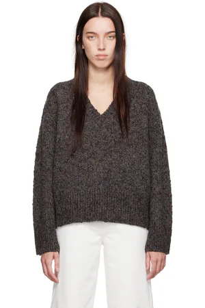 Calvin Klein Gray Halo Oversized V-Neck Sweater