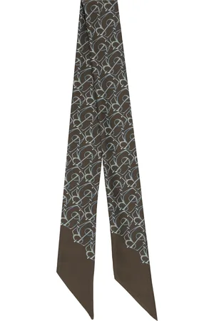 Burberry Brown Skinny B Charm Silk Scarf