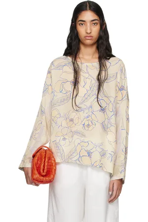 DRIES VAN NOTEN Yellow & Blue Asymmetrical Blouse