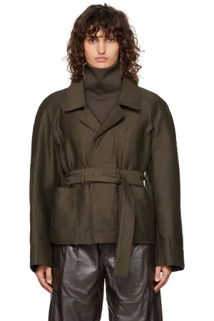 LEMAIRE Brown Belted Two Pocket Jacket
