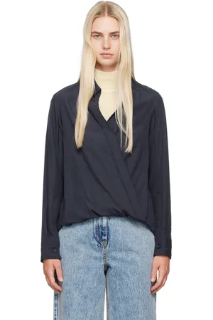 3.1 Phillip Lim Navy Crossover Shirt