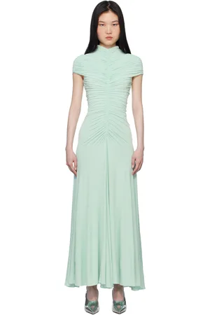 Alaïa Blue Gathered Maxi Dress