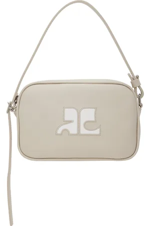 Courrèges Gray Slim Leather Camera Bag