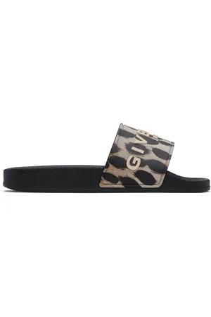 Givenchy Black & Beige Rubber Pool Slides