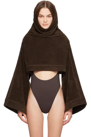 Alaïa Brown Cropped Hoodie