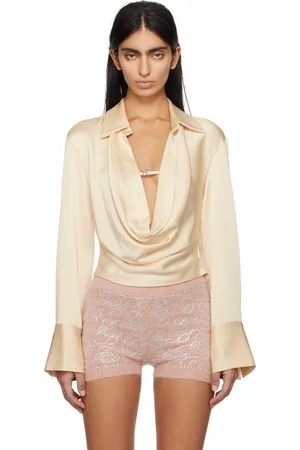 BLUMARINE Beige Cowl Collar Blouse