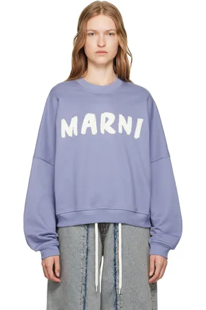 Marni Blue Printed Logo Sweatshirt