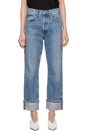 AGOLDE Blue Fran Low Slung Straight Jeans