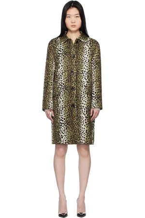 BLUMARINE Tan Printed Jacquard Coat