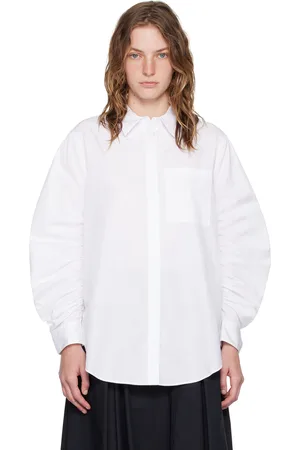 3.1 Phillip Lim White Gathered Sleeve Shirt