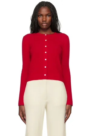 Guest In Residence Red Jane Pointelle Cardigan