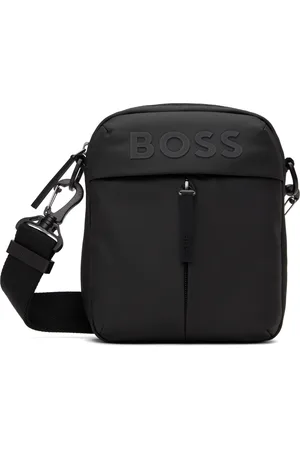 HUGO BOSS Black Faux-Leather Reporter Bag