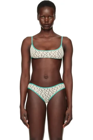 Baserange Off-White & Blue Musial Bra