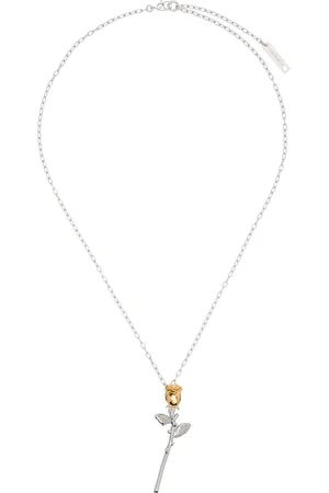AMBUSH Silver Rose Charm Necklace