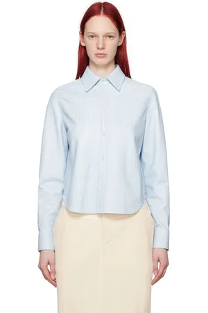 Bottega Veneta Blue Printed Leather Shirt