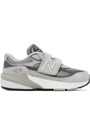 New Balance Little Kids Gray FuelCell 990v6 Hook & Loop Sneakers